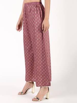 rayon block print flared palazzo,dusty pink,(s,m,l,xl,2xl,3xl) 2
