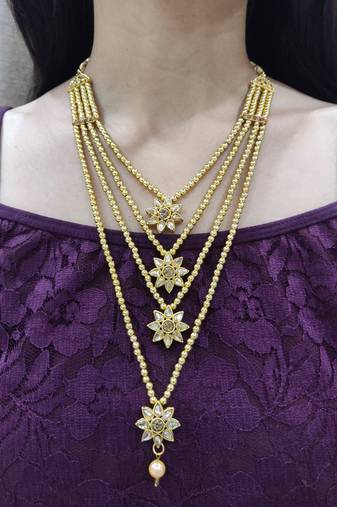 stone studded layered necklace for women (only necklace)