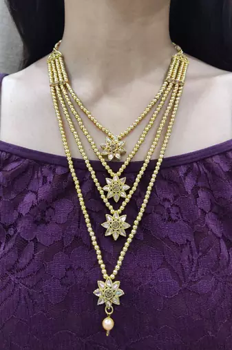 stone studded layered necklace for women (only necklace)