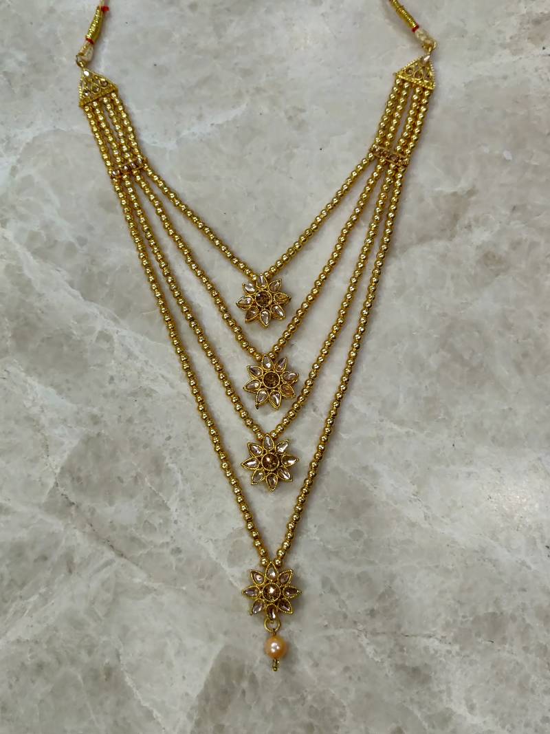stone studded layered necklace for women (only necklace)
