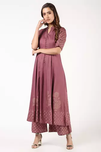rayon block print flared palazzo,dusty pink,(s,m,l,xl,2xl,3xl)
