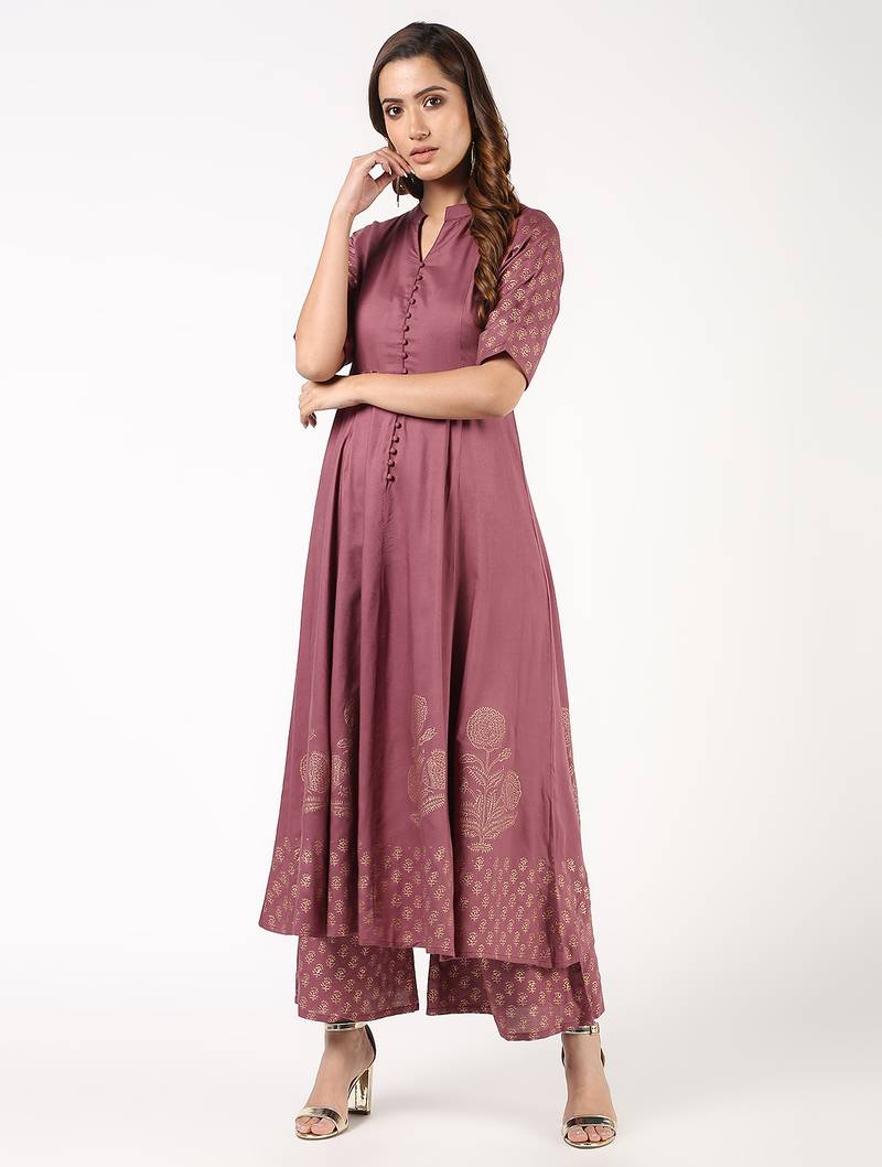 rayon block print flared palazzo,dusty pink,(s,m,l,xl,2xl,3xl)