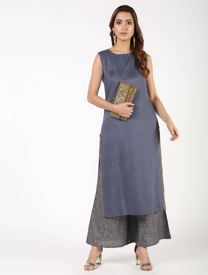 Rayon gold print flared palazzo,grey,(s,m,l,xl,2xl,3xl)