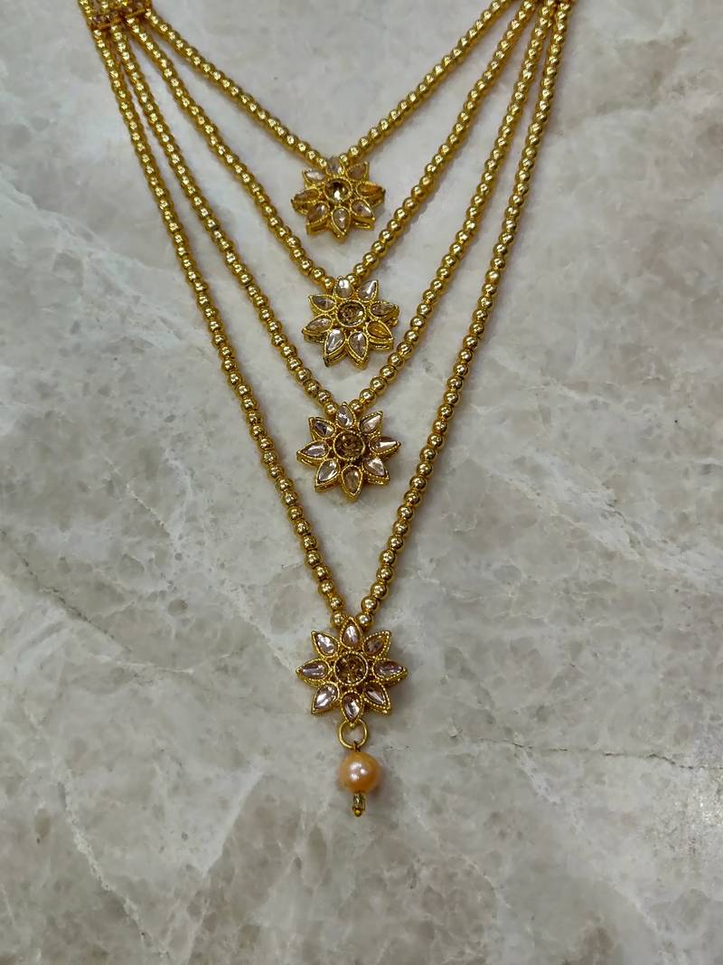 stone studded layered necklace for women (only necklace)