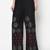Rayon block print flared slip-on palazzo,black,(s,m,l,xl,2xl,3xl)