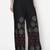 Rayon block print flared slip-on palazzo,black,(s,m,l,xl,2xl,3xl)