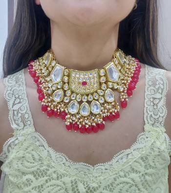 bridal kundan necklace set for women 2