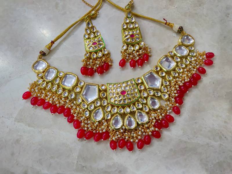 bridal kundan necklace set for women