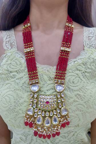 bridal kundan necklace set for women