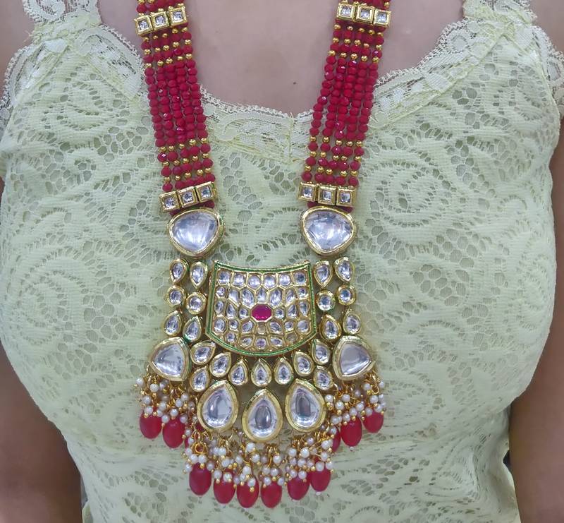 bridal kundan necklace set for women