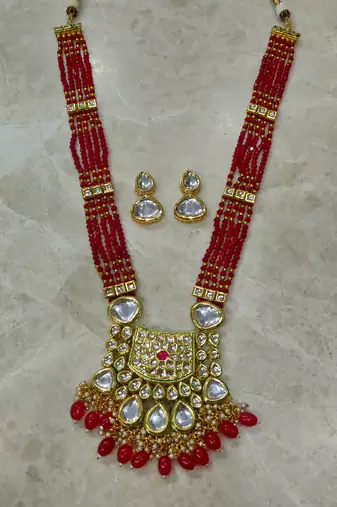 bridal kundan necklace set for women