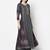 Rayon block print anarkali palazzo set,dark grey,(s,m,l,xl,2xl,3xl)