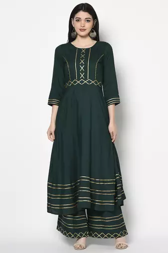 Rayon anarkali kurta,bottle green,(s,m,l,xl,2xl,3xl)