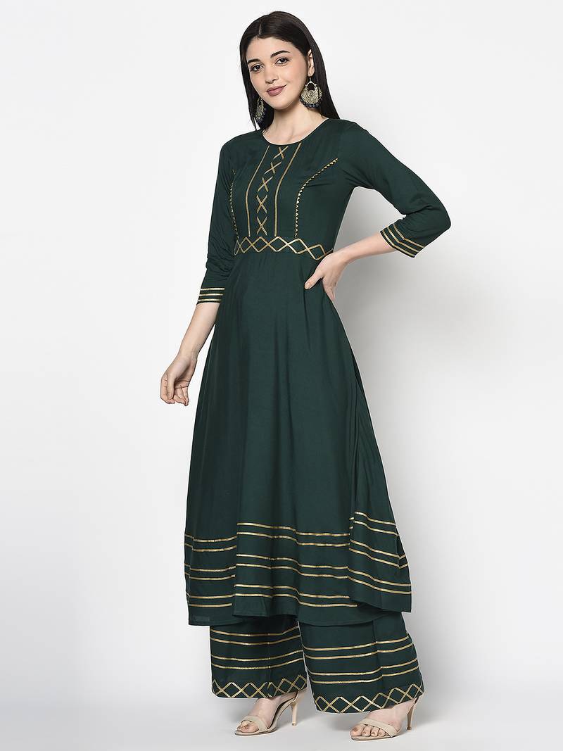Rayon anarkali kurta,bottle green,(s,m,l,xl,2xl,3xl)