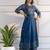 Rayon foil print angrakha anarkali kurta,blue,(s,m,l,xl,2xl,3xl)
