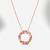  925 Sterling Silver Rose Gold Multicolor Circle Pendant Necklace Set 