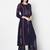 Rayon block print a-line flared long kurta palazzo set with two front slits,navy blue,(s,m,l,xl,2xl,3xl)