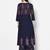 Rayon block print a-line flared long kurta with two front slits,navy blue,(s,m,l,xl,2xl,3xl)