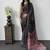 Black Color Mirror Work Satin Saree