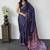 Purple Color Mirror Work Satin Saree