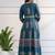 Rayon block print anarkali kurta,teal blue,(s,m,l,xl,2xl,3xl)