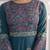 Rayon block print anarkali kurta,teal blue,(s,m,l,xl,2xl,3xl)