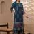 Rayon block print straight kurta palazzo set,teal blue,(s,m,l,xl,2xl,3xl)