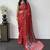 Red Color Mirror Work Satin Saree