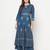 Rayon block print anarkali kurta,blue,(s,m,l,xl,2xl,3xl)