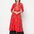 Rayon block print anarkali kurta,red,(s,m,l,xl,2xl,3xl)