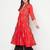 Rayon block print anarkali kurta,red,(s,m,l,xl,2xl,3xl)