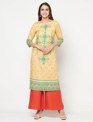 rayon digital screen print straight kurta,golden/beige,(s,m,l,xl,2xl,3xl) 1