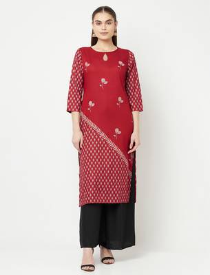 rayon digital screen print straight kurta,maroon,(s,m,l,xl,2xl,3xl) 1