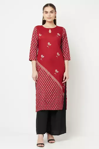 rayon digital screen print straight kurta,maroon,(s,m,l,xl,2xl,3xl)