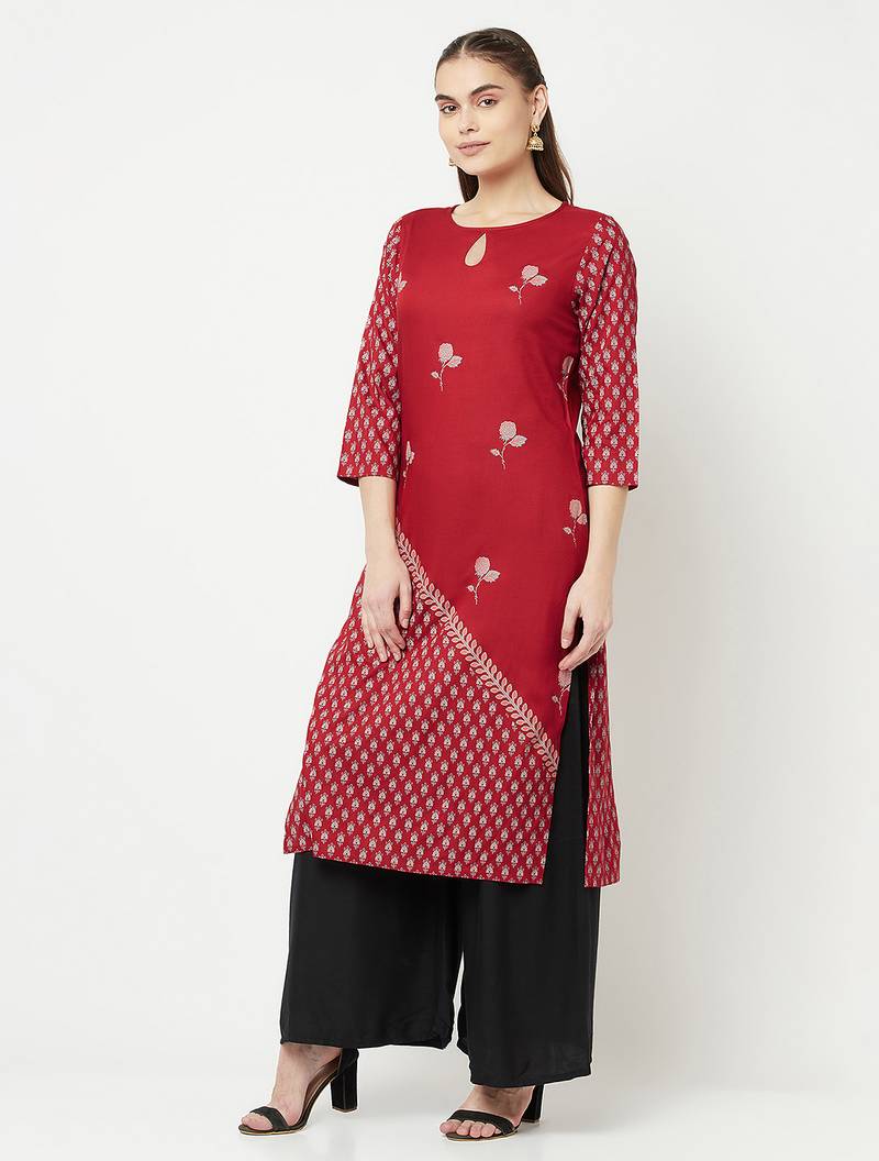 rayon digital screen print straight kurta,maroon,(s,m,l,xl,2xl,3xl)