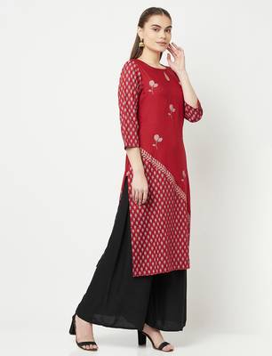 rayon digital screen print straight kurta,maroon,(s,m,l,xl,2xl,3xl) 3