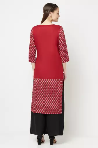 rayon digital screen print straight kurta,maroon,(s,m,l,xl,2xl,3xl)