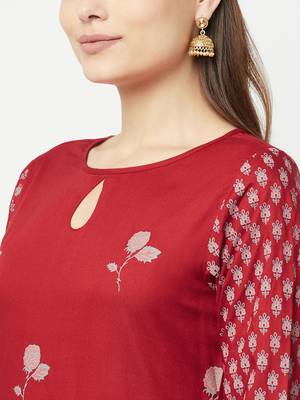 rayon digital screen print straight kurta,maroon,(s,m,l,xl,2xl,3xl) 5