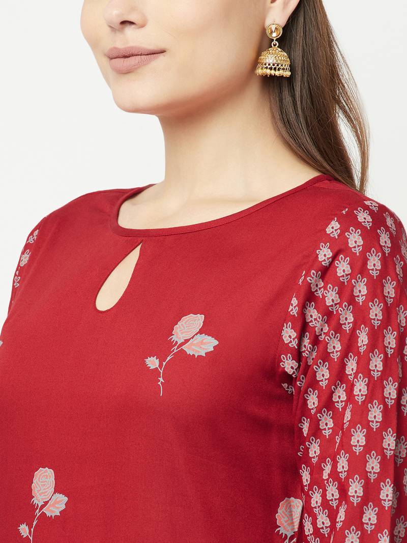 rayon digital screen print straight kurta,maroon,(s,m,l,xl,2xl,3xl)