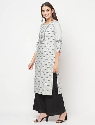 rayon screen print straight kurta,light grey,(s,m,l,xl,2xl,3xl) 2