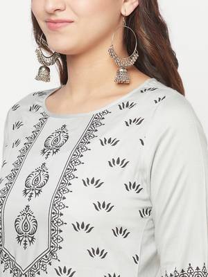 rayon screen print straight kurta,light grey,(s,m,l,xl,2xl,3xl) 5