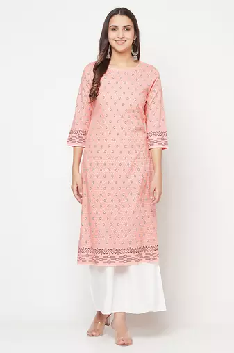 rayon digital screen print straight kurta,peach,(s,m,l,xl,2xl,3xl)