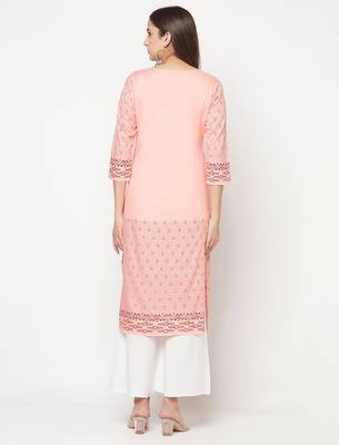rayon digital screen print straight kurta,peach,(s,m,l,xl,2xl,3xl) 4