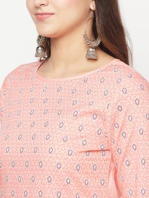 rayon digital screen print straight kurta,peach,(s,m,l,xl,2xl,3xl) 5