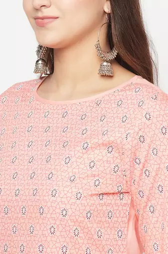 rayon digital screen print straight kurta,peach,(s,m,l,xl,2xl,3xl)