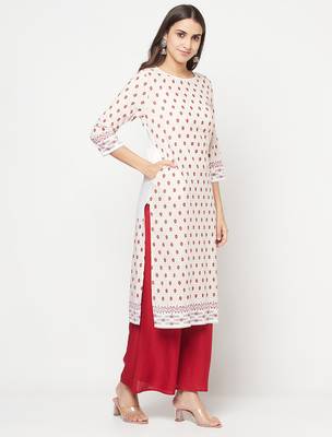 rayon digital screen print straight kurta,white,(s,m,l,xl,2xl,3xl) 3