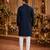 Blue embroidered cotton straight kurta