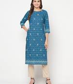 rayon digital screen print straight kurta,blue,(s,m,l,xl,2xl,3xl)