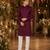 Purple embroidered cotton straight kurta