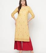 rayon digital screen print straight kurta,golden/beige,(s,m,l,xl,2xl,3xl)